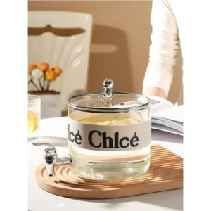 Bình thủy tinh có vòi kèm đế gỗ đẹp