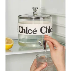 Bình thủy tinh có vòi kèm đế gỗ sang trọng